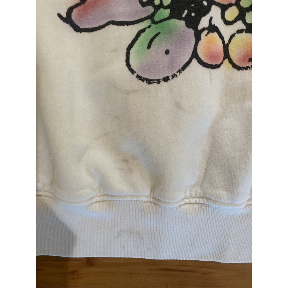 MOTHER The Concert Eat Fruit White Sweatshirt Women Size Small Graphic Pullover - Picture 6 of 12
